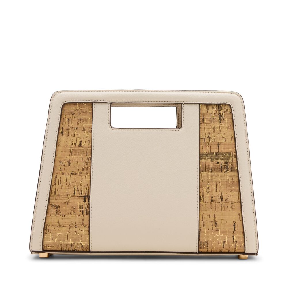 9135 Cork Clutch Bag with Convertible Strap, Parchment